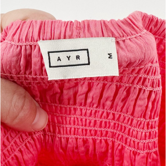 AYR Skirt Women Medium Triple Threat Midi Cotton Summer Smocked Minimalist - Picture 5 of 10